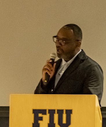 Photo of Dr. Shawn Christian while presenting the first Exile Studies lecture | Courtesy of Professor Kenneth E. Johnson
