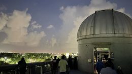 View from the rooftop, 24” telescope with dome closed. Image via Mhyanif Lozada