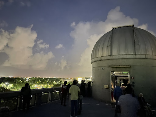 View from the rooftop, 24” telescope with dome closed. Image via Mhyanif Lozada